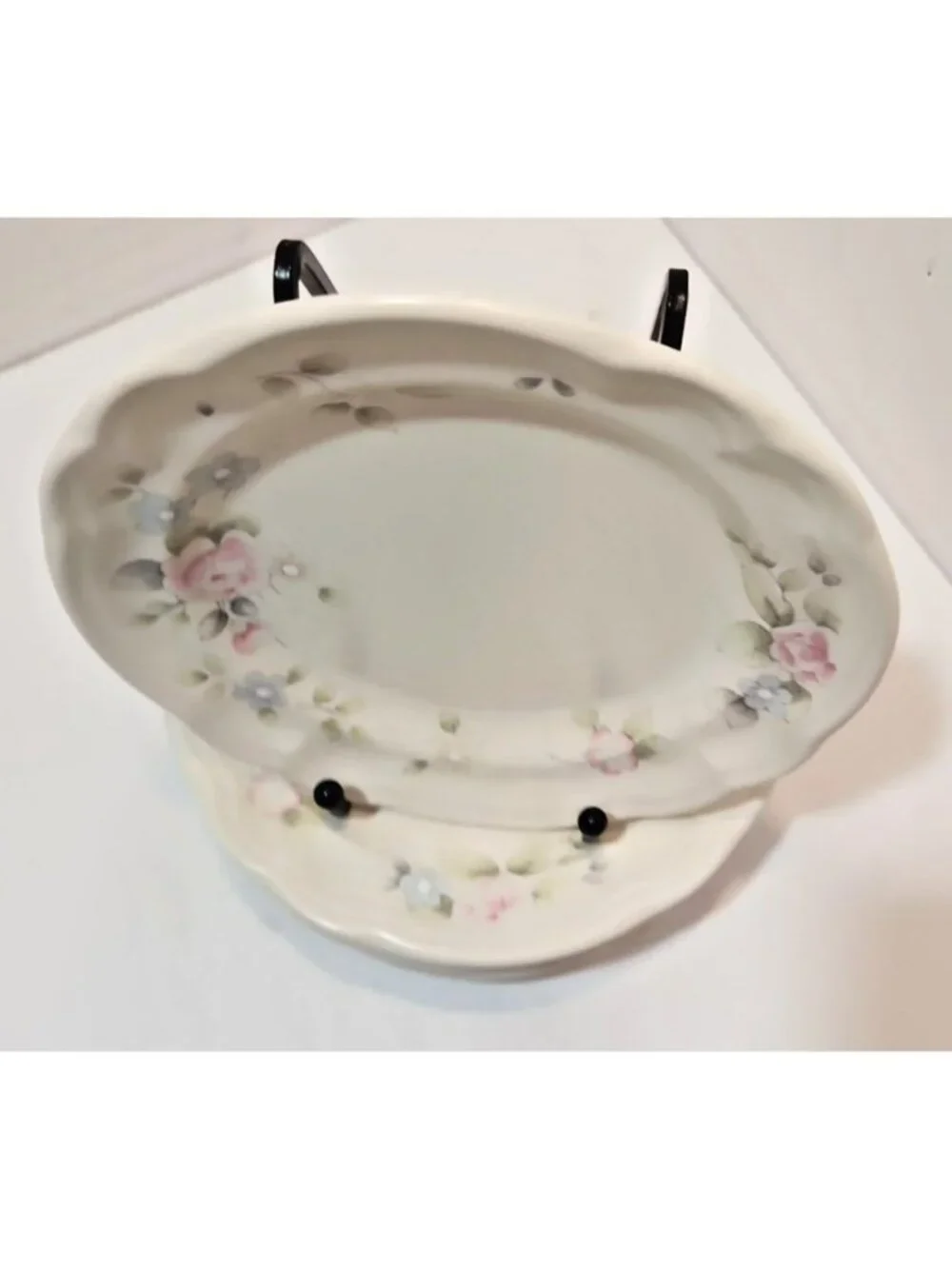 Vtg Pfaltzgraff Tea Rose Stoneware Salad Plates Set of 5 USA Made 7.25